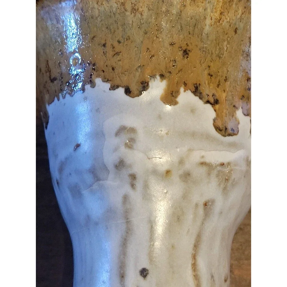 Hand Thrown Stoneware Studio Pottery Pedestal Bowl - Signed - 1975